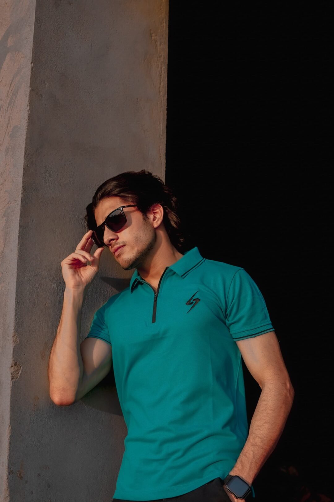 SEA GREEN Zipper-Polo